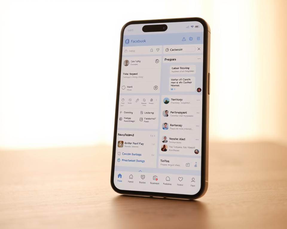 interface aplicativo funcionalidades facebook