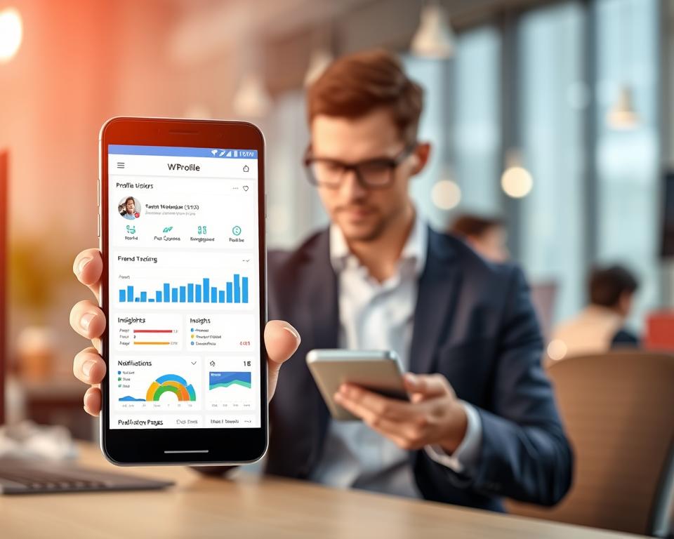 funcionalidades do aplicativo wprofile