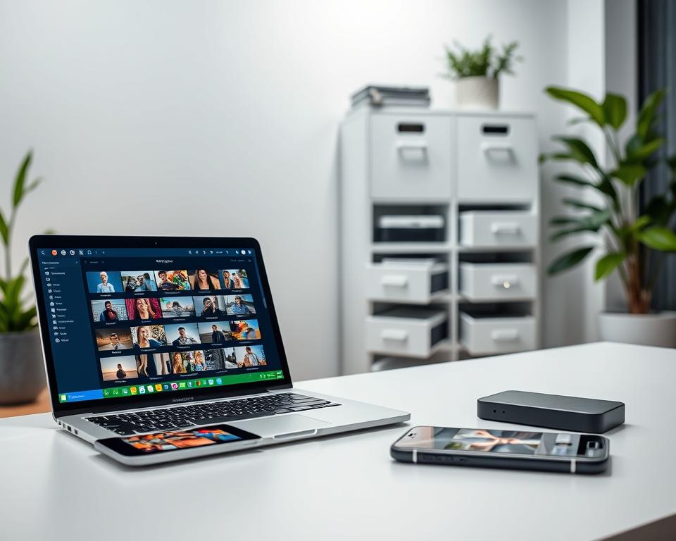 gerenciamento de fotos vídeos arquivos