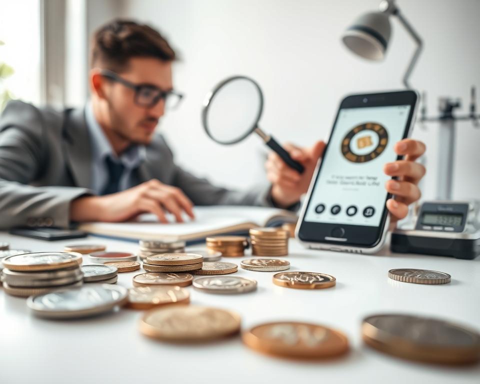 identificação de moedas passo a passo